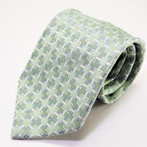 Michael Kors Green Multicolor Geometric Silk Tie